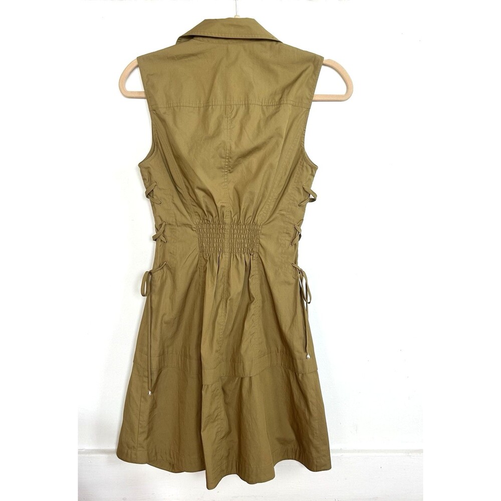 Derek Lam 10 Crosby Women's Sz 2 Amber Green Serena Side Lace Up Mini Dress NEW - Picture 3 of 8